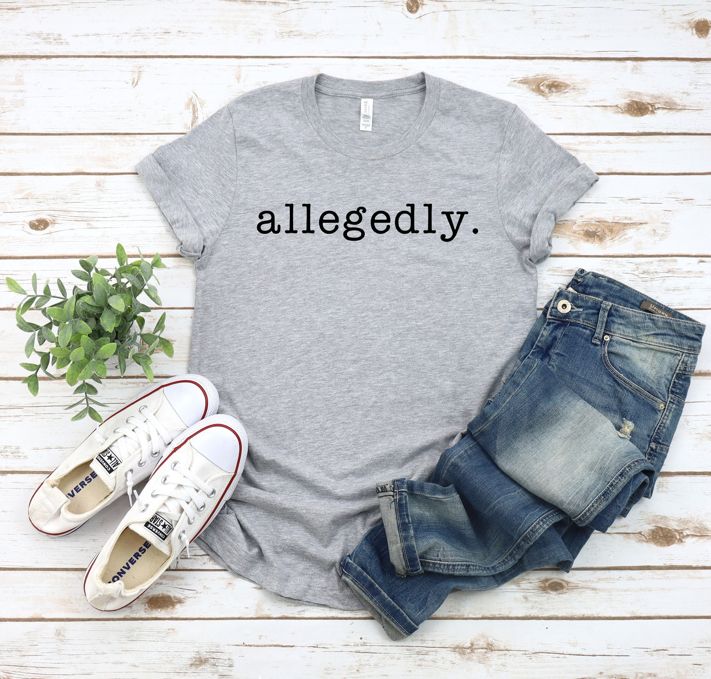 Allegedly T-Shirt, Gildan 5000 Unisex Heavy Cotton Tee, Funny Lawyer Gift for Law Students, Printify Choice, Perfect for Attorneys