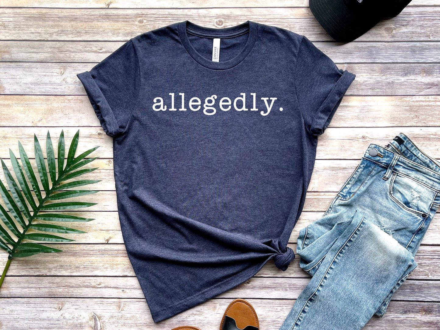 Allegedly T-Shirt, Gildan 5000 Unisex Heavy Cotton Tee, Funny Lawyer Gift for Law Students, Printify Choice, Perfect for Attorneys