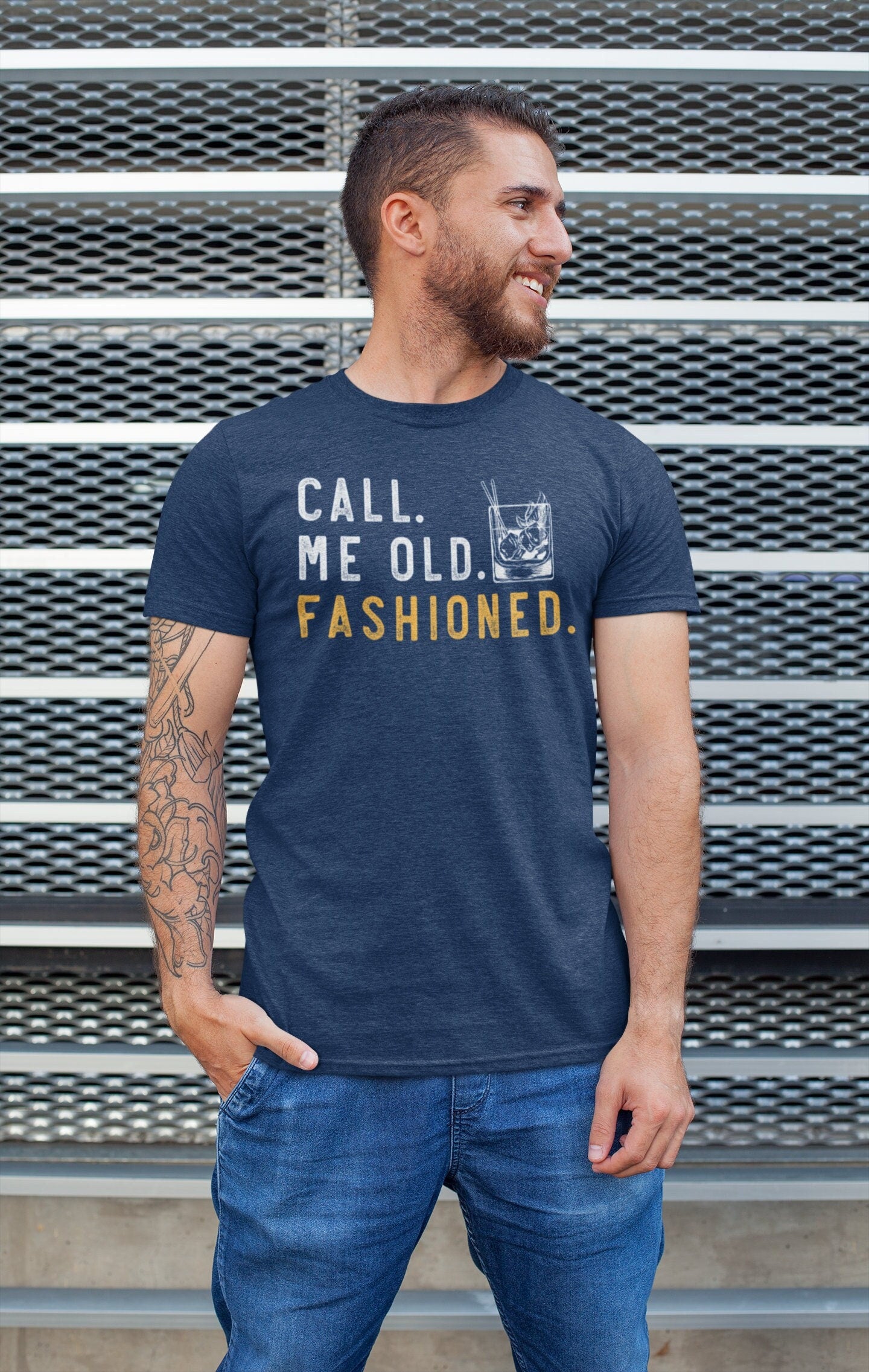 Gildan 5000 Unisex Heavy Cotton Tee, Call Me Old Fashioned Whiskey Shirt, Perfect Bourbon Lover Gift for Men, Fathers Day Tee, Printify Choice