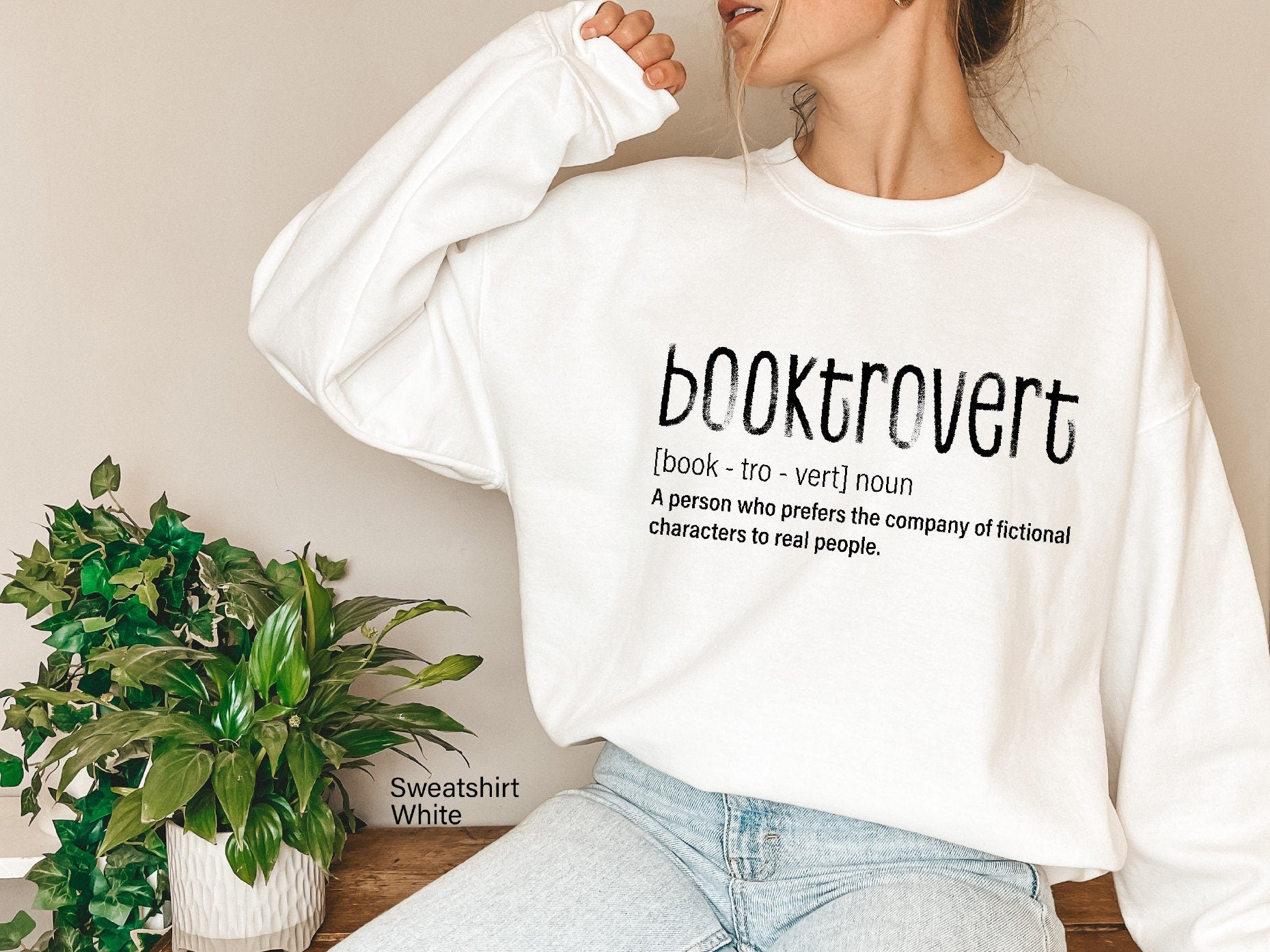 Booktrovert Sweatshirt for Women, Gildan 18000 Unisex Reading Hoodie, Cozy Fall Gift, Printify Choice for Book Lovers ✨
