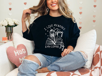 Cozy Gildan 18000 Crewneck: Spicy Book Lover Gift, Unisex Smut Sweater, Iced Coffee Aesthetic, Printify Choice
