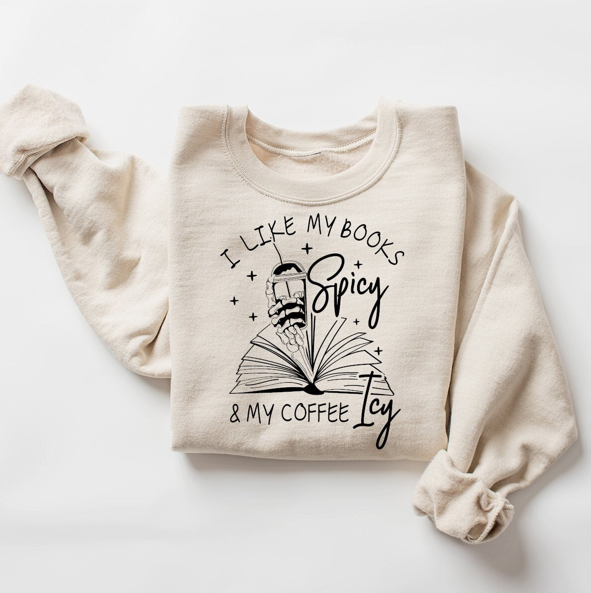 Cozy Gildan 18000 Crewneck: Spicy Book Lover Gift, Unisex Smut Sweater, Iced Coffee Aesthetic, Printify Choice