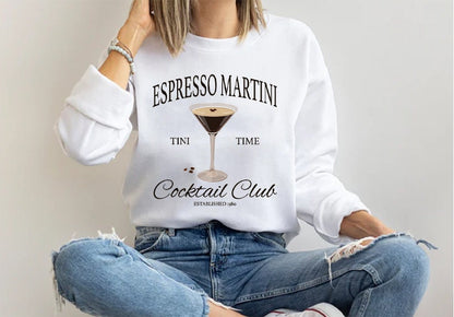 Espresso Martini Crewneck Sweatshirt Gildan 18000 Cozy Unisex Gift Printify Choice for Drink Lovers Fall Winter Outfit