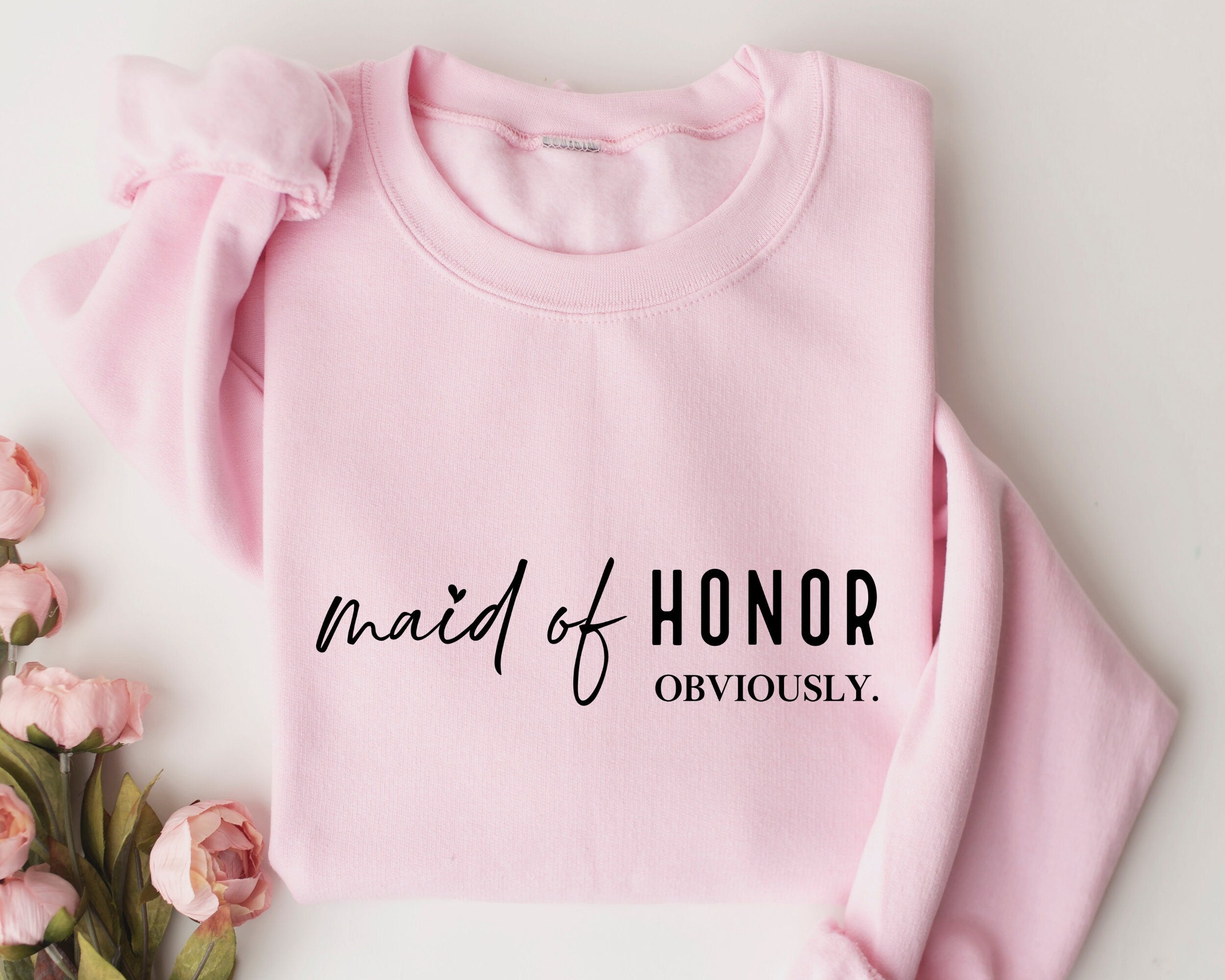 Maid of Honor Sweatshirt Gildan 18000: Cozy Bridal Party Gift for Women - Printify Choice