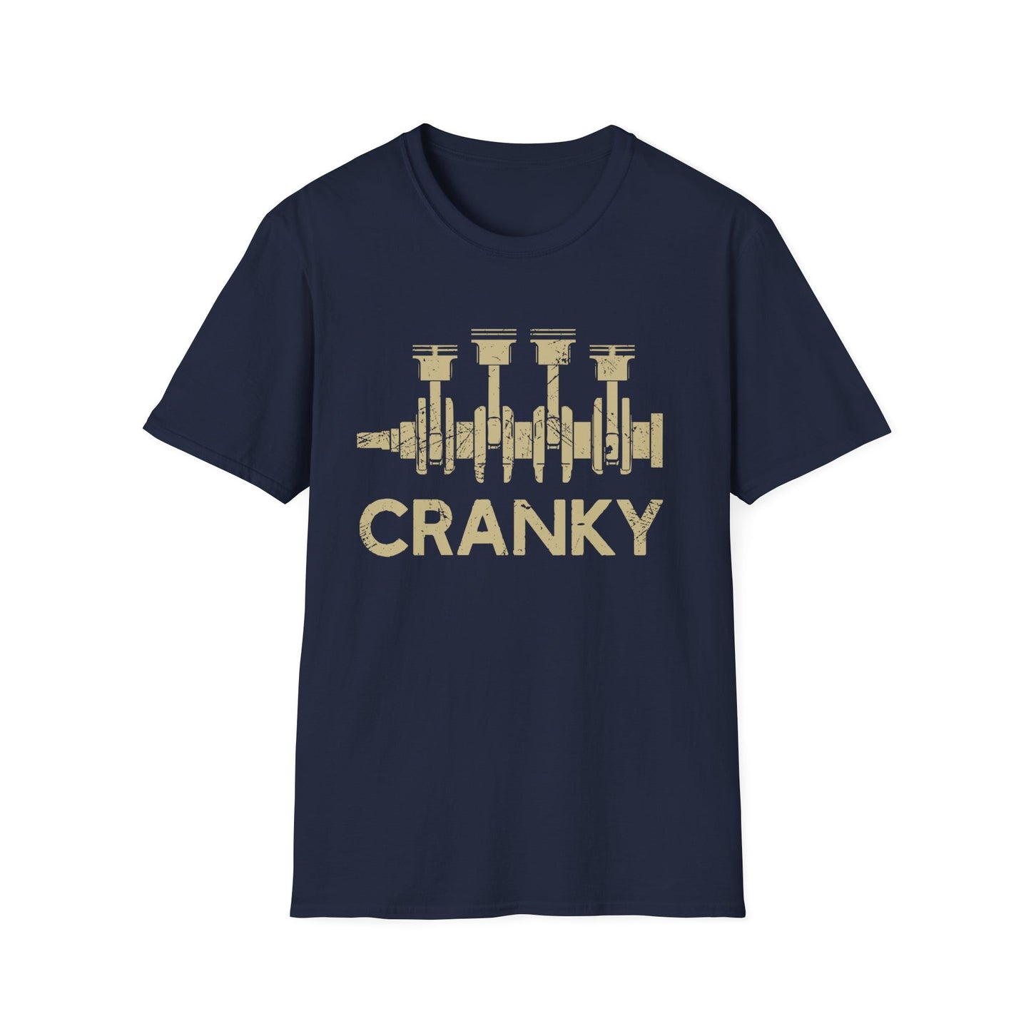 Cranky Car Engine Crankshaft T-shirt, Gildan 5000 Unisex Heavy Cotton Tee, Funny Cars Lover Gift, Father's Day Mechanics Shirt, Printify Choice