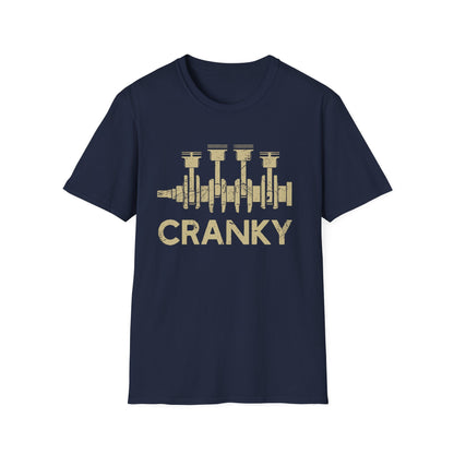 Cranky Car Engine Crankshaft T-shirt, Gildan 5000 Unisex Heavy Cotton Tee, Funny Cars Lover Gift, Father's Day Mechanics Shirt, Printify Choice