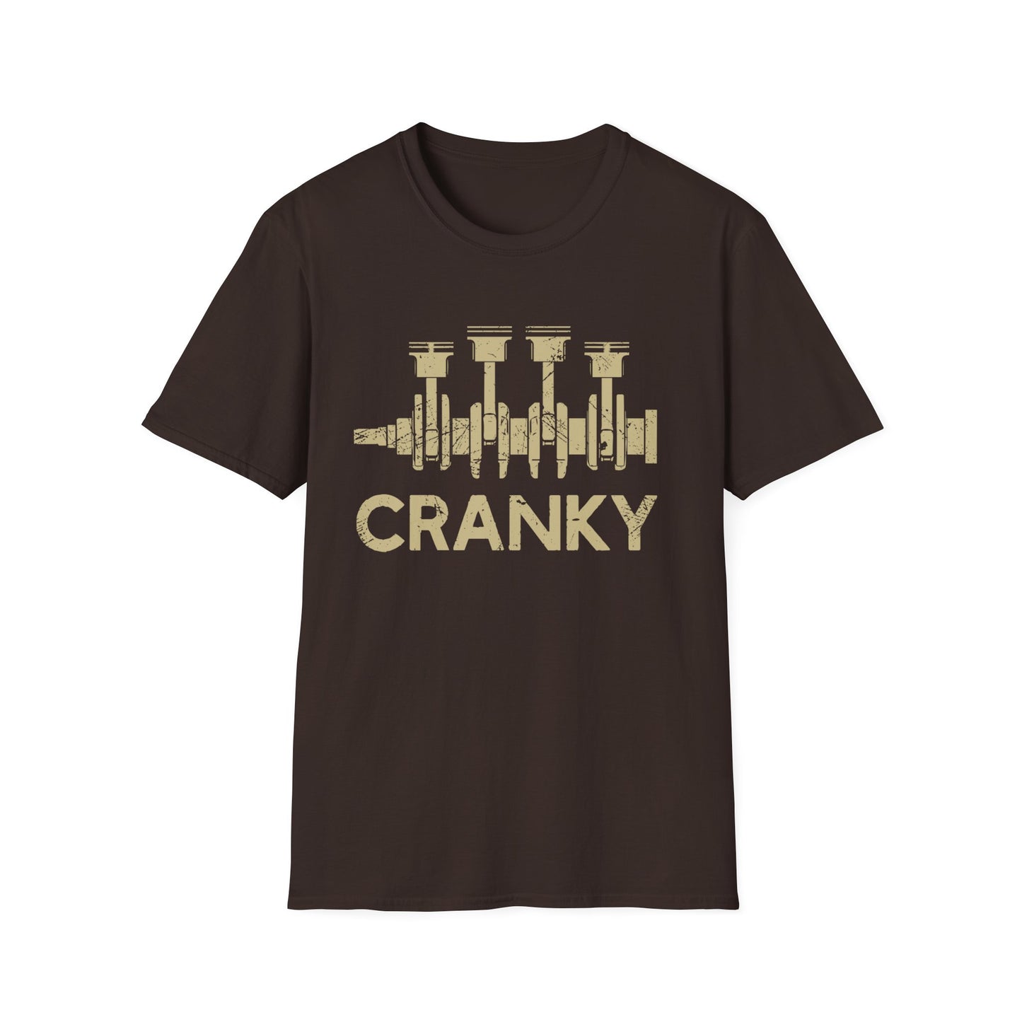 Cranky Car Engine Crankshaft T-shirt, Gildan 5000 Unisex Heavy Cotton Tee, Funny Cars Lover Gift, Father's Day Mechanics Shirt, Printify Choice
