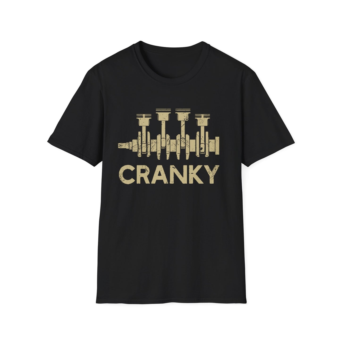 Cranky Car Engine Crankshaft T-shirt, Gildan 5000 Unisex Heavy Cotton Tee, Funny Cars Lover Gift, Father's Day Mechanics Shirt, Printify Choice