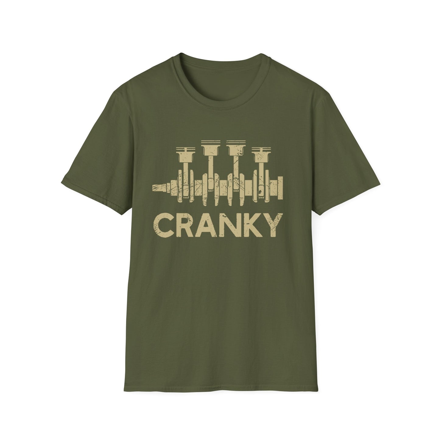 Cranky Car Engine Crankshaft T-shirt, Gildan 5000 Unisex Heavy Cotton Tee, Funny Cars Lover Gift, Father's Day Mechanics Shirt, Printify Choice