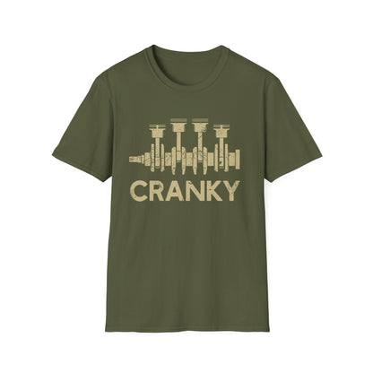 Cranky Car Engine Crankshaft T-shirt, Gildan 5000 Unisex Heavy Cotton Tee, Funny Cars Lover Gift, Father's Day Mechanics Shirt, Printify Choice