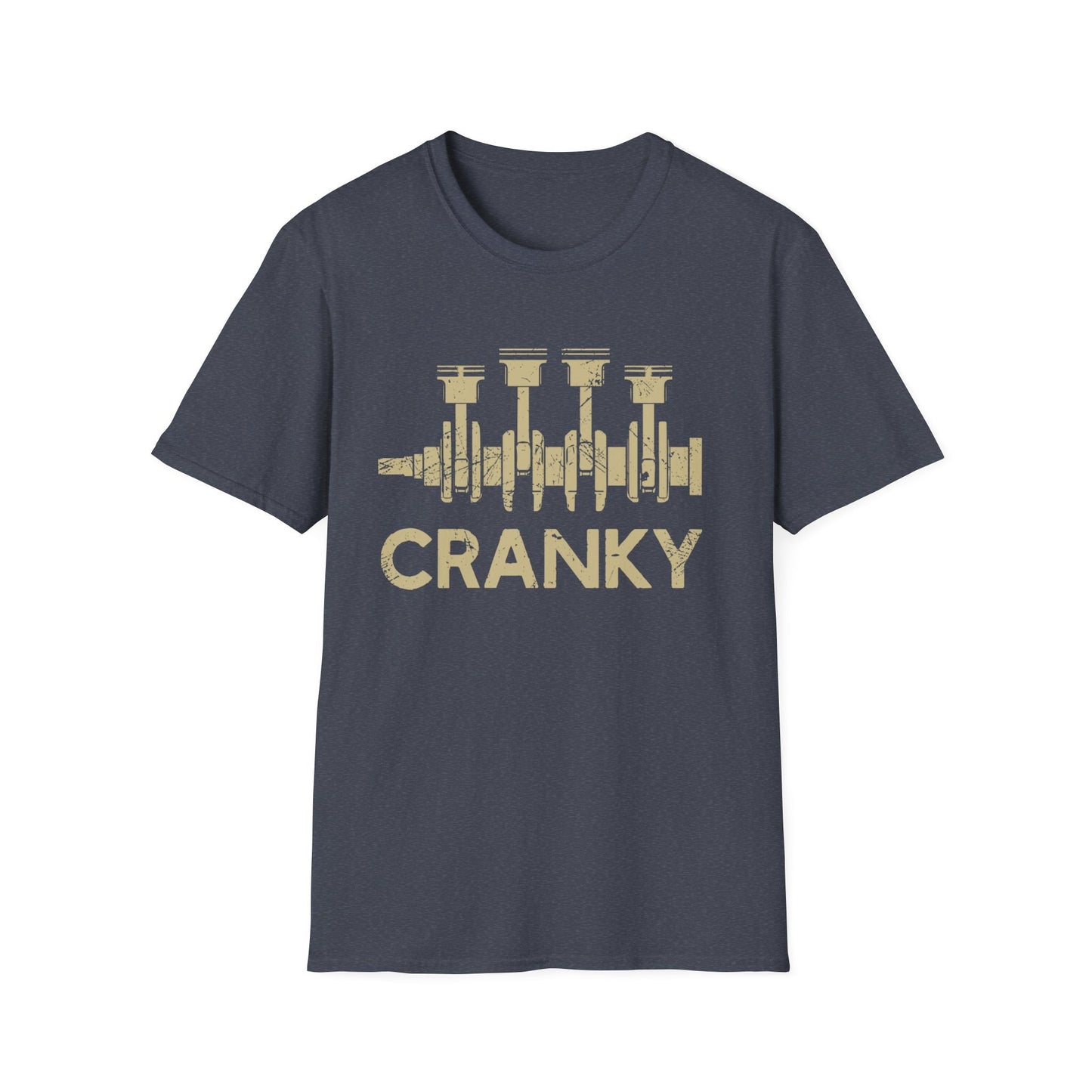 Cranky Car Engine Crankshaft T-shirt, Gildan 5000 Unisex Heavy Cotton Tee, Funny Cars Lover Gift, Father's Day Mechanics Shirt, Printify Choice