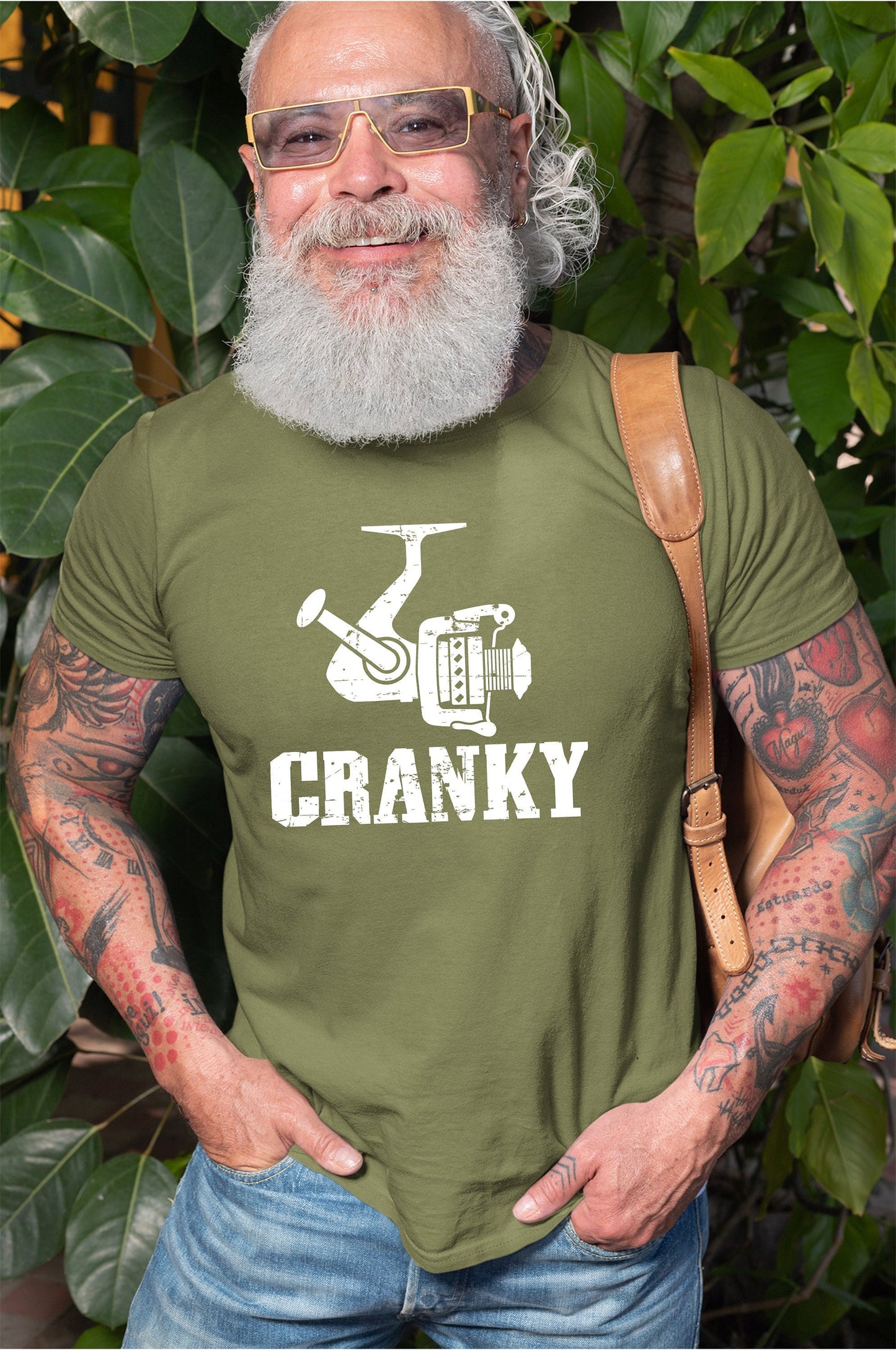 Cranky Fishing T-Shirt Gift for Dad or Husband, Gildan 5000 Unisex Heavy Cotton Tee, Funny Fisherman Outfit, Printify Choice, Size 4 Available