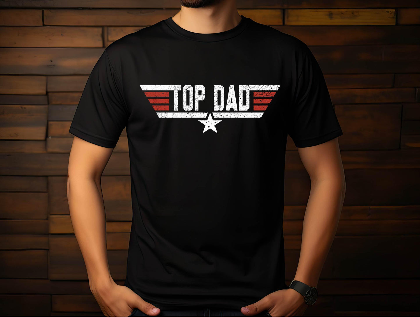 Gildan 5000 Unisex Heavy Cotton Tee - Top Dad T-Shirt for Men, Christmas Gift from Daughter or Son, Printify Choice