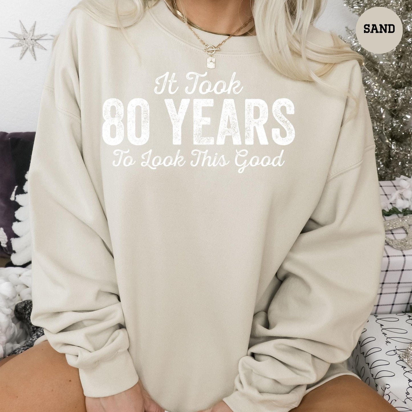 ✨It Took 80 Years To Look This Good Gildan 18000 Sweatshirt - Cozy Birthday Gift for Men & Women✨