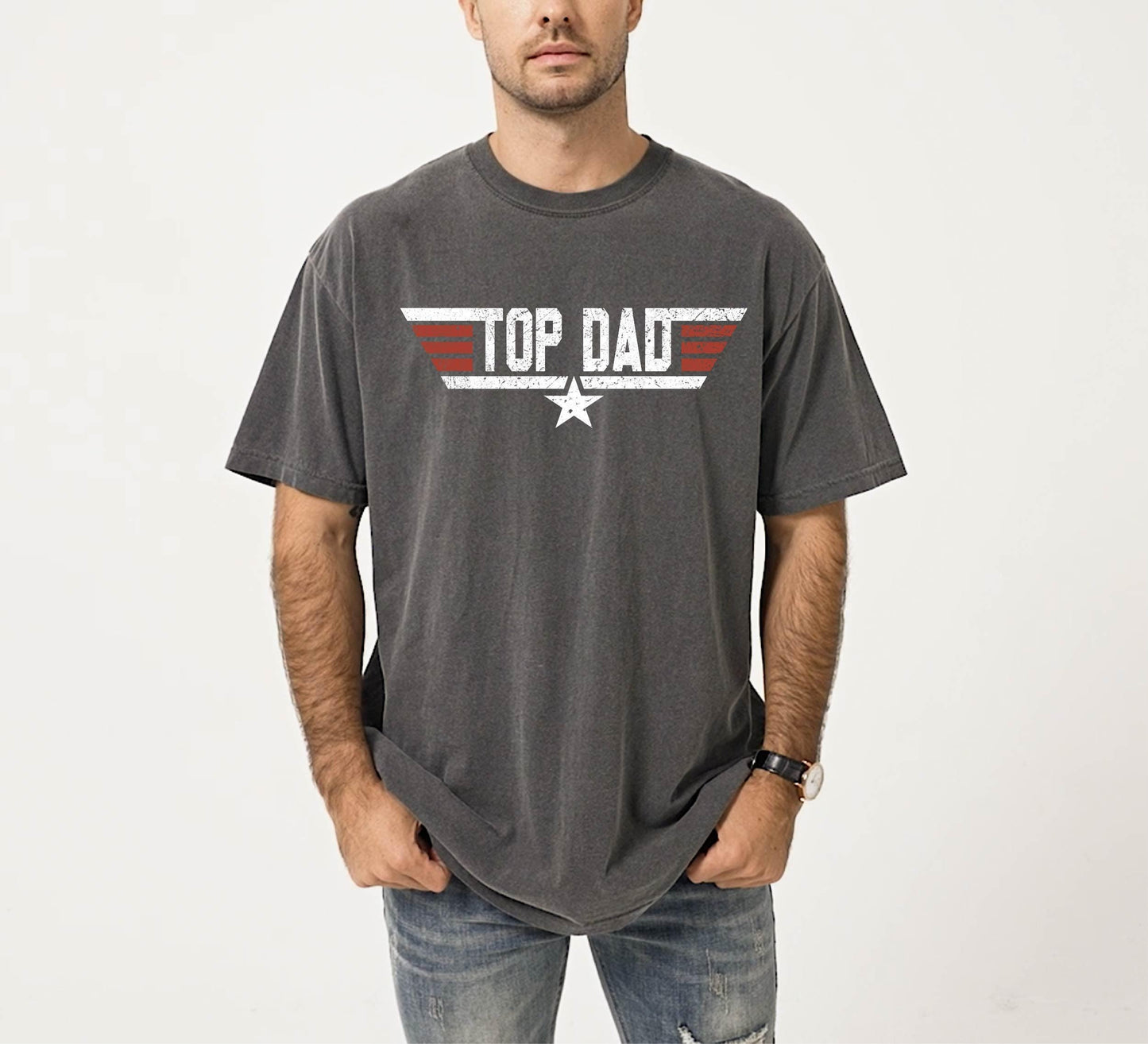 Gildan 5000 Unisex Heavy Cotton Tee - Top Dad T-Shirt for Men, Christmas Gift from Daughter or Son, Printify Choice