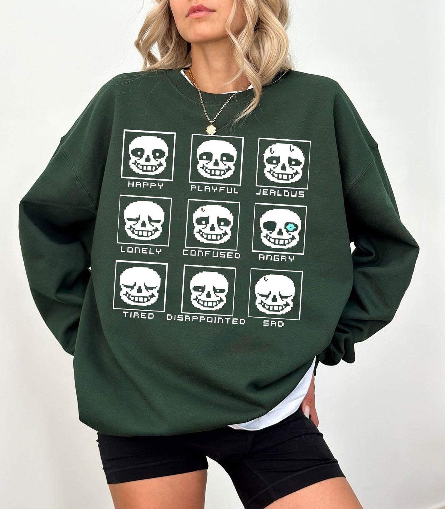 Emotions of Sans Undertale Shirt: Unisex Heavy Cotton Gamer Tee, Gildan 5000 Printify Choice, Perfect Gift for Gamers