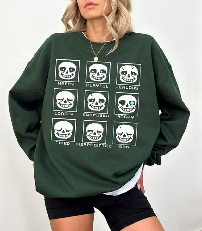 Emotions of Sans Undertale Shirt: Unisex Heavy Cotton Gamer Tee, Gildan 5000 Printify Choice, Perfect Gift for Gamers
