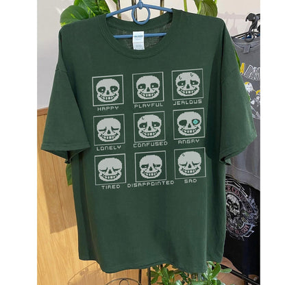 Emotions of Sans Undertale Shirt: Unisex Heavy Cotton Gamer Tee, Gildan 5000 Printify Choice, Perfect Gift for Gamers