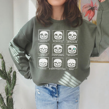 Emotions of Sans Undertale Shirt: Unisex Heavy Cotton Gamer Tee, Gildan 5000 Printify Choice, Perfect Gift for Gamers