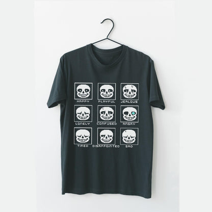 Emotions of Sans Undertale Shirt: Unisex Heavy Cotton Gamer Tee, Gildan 5000 Printify Choice, Perfect Gift for Gamers