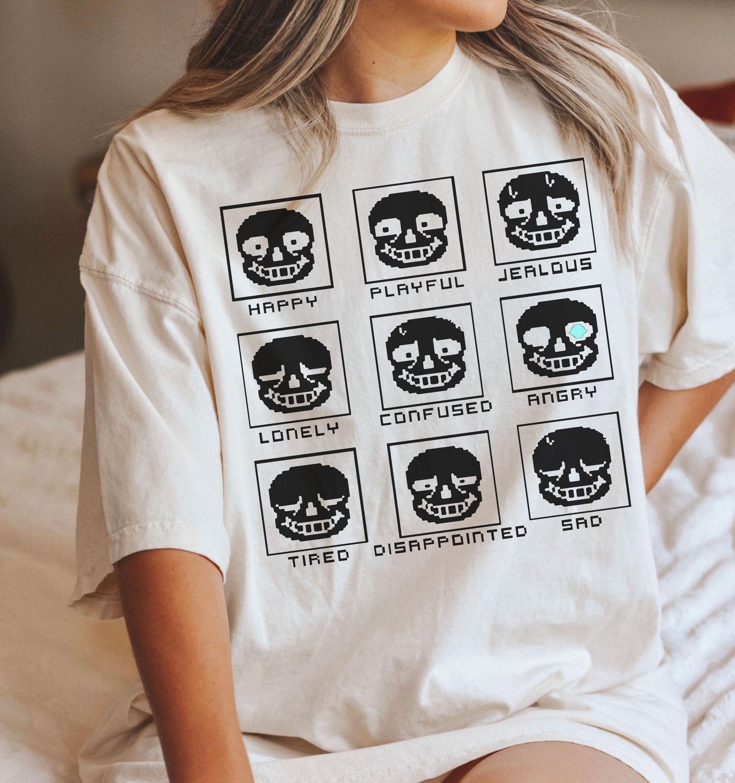 Emotions of Sans Undertale Shirt: Unisex Heavy Cotton Gamer Tee, Gildan 5000 Printify Choice, Perfect Gift for Gamers