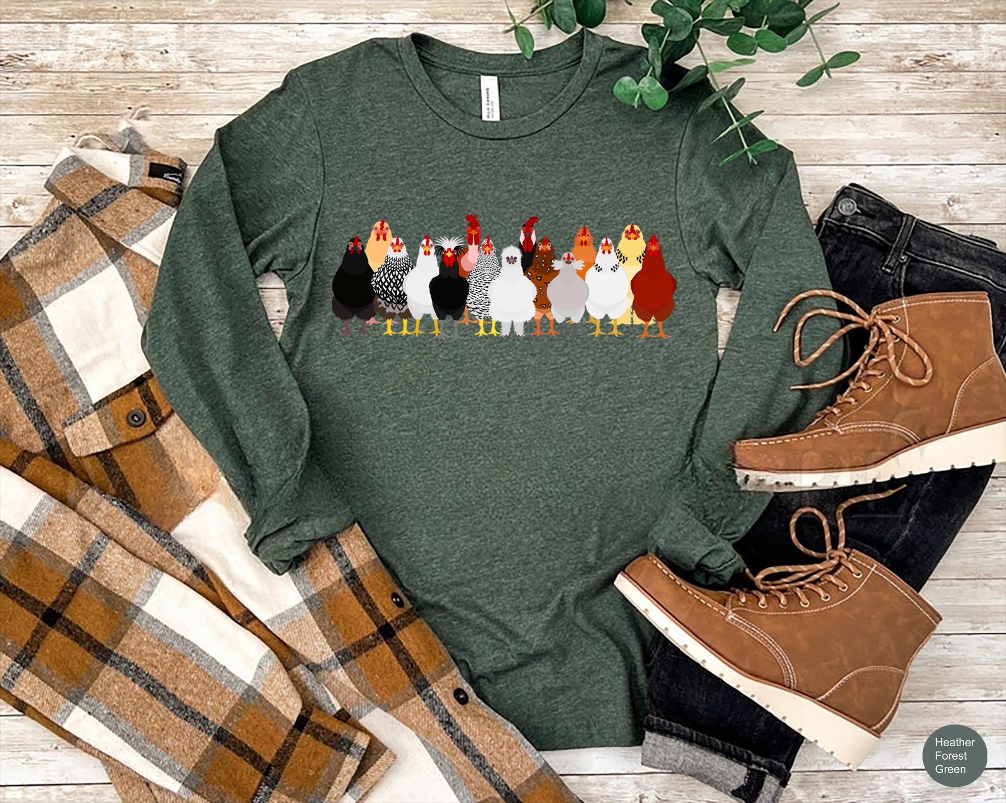 ✨Gildan 18000 Chicken Sweatshirt for Women - Perfect Mother's Day Gift, Funny Animal Farm Hoodie, Cozy Printify Choice✨