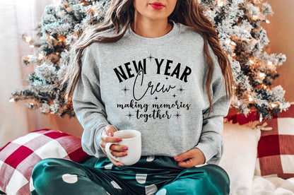 ✨Gildan 18000 New Year Crew Sweatshirt✨ Cozy Unisex Printify Choice for Women, Men, Christmas Family, Hello 2024 Outfit