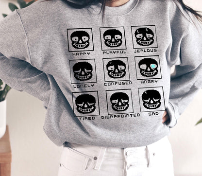 Emotions of Sans Undertale Shirt: Unisex Heavy Cotton Gamer Tee, Gildan 5000 Printify Choice, Perfect Gift for Gamers