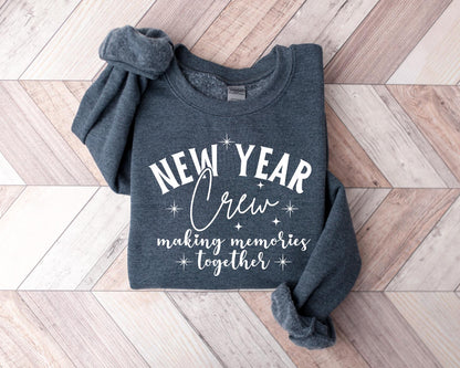 ✨Gildan 18000 New Year Crew Sweatshirt✨ Cozy Unisex Printify Choice for Women, Men, Christmas Family, Hello 2024 Outfit