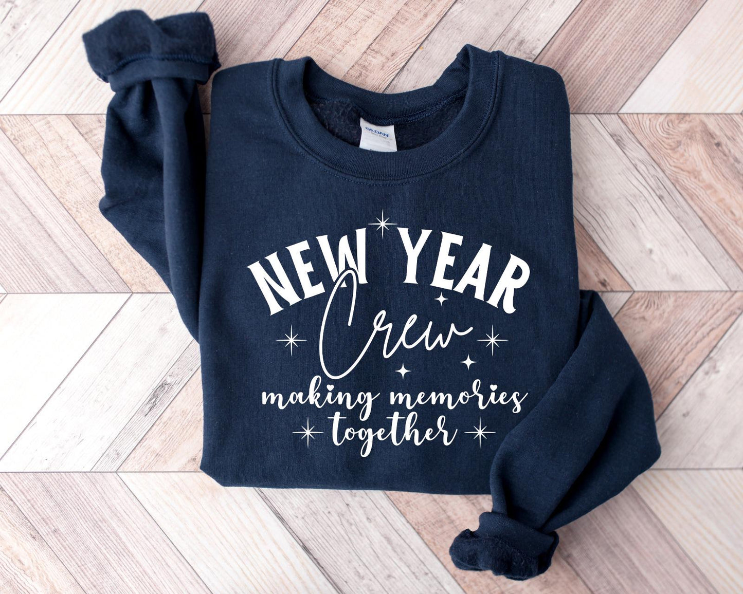 ✨Gildan 18000 New Year Crew Sweatshirt✨ Cozy Unisex Printify Choice for Women, Men, Christmas Family, Hello 2024 Outfit