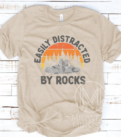 Easily Distracted By Rocks Shirt - Gildan 5000 Unisex Heavy Cotton Tee, Perfect Gift for Geologists & Students, Printify Choice 4