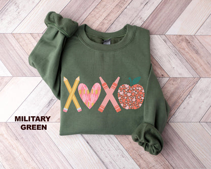 Teacher Valentines Day Sweatshirt Gildan 18000, Funny Teacher Gift, Cozy Unisex Love Shirt, Printify Choice Valentine's Outfit