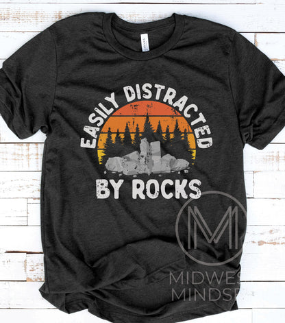 Easily Distracted By Rocks Shirt - Gildan 5000 Unisex Heavy Cotton Tee, Perfect Gift for Geologists & Students, Printify Choice 4