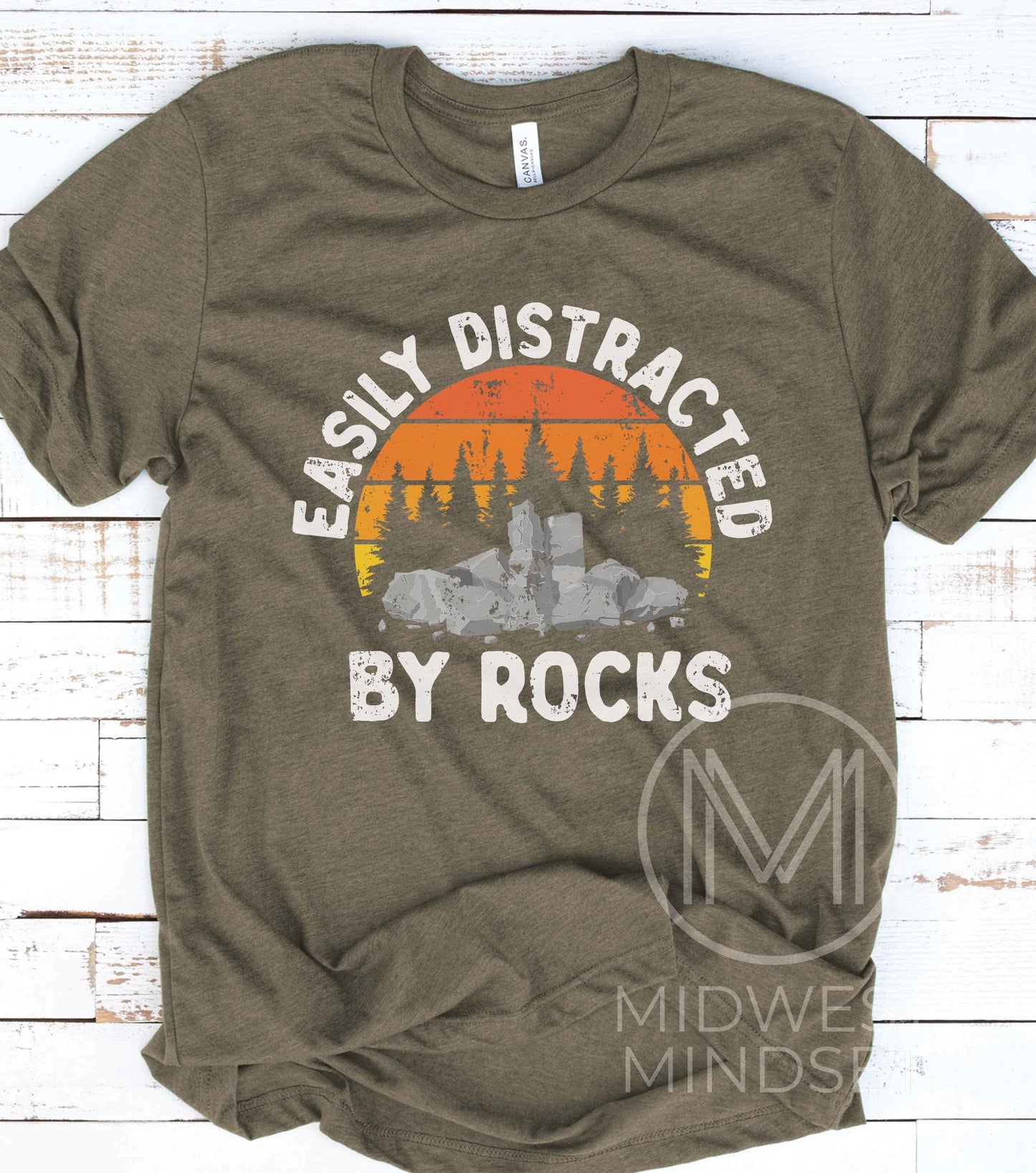 Easily Distracted By Rocks Shirt - Gildan 5000 Unisex Heavy Cotton Tee, Perfect Gift for Geologists & Students, Printify Choice 4