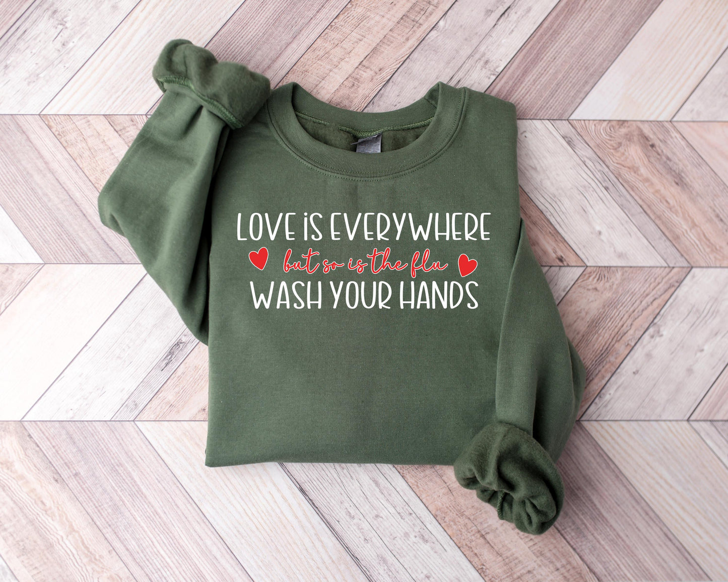 Love Is Everywhere Nurse Sweatshirt for Women - Gildan 18000 Printify Choice Valentine's Day Gift