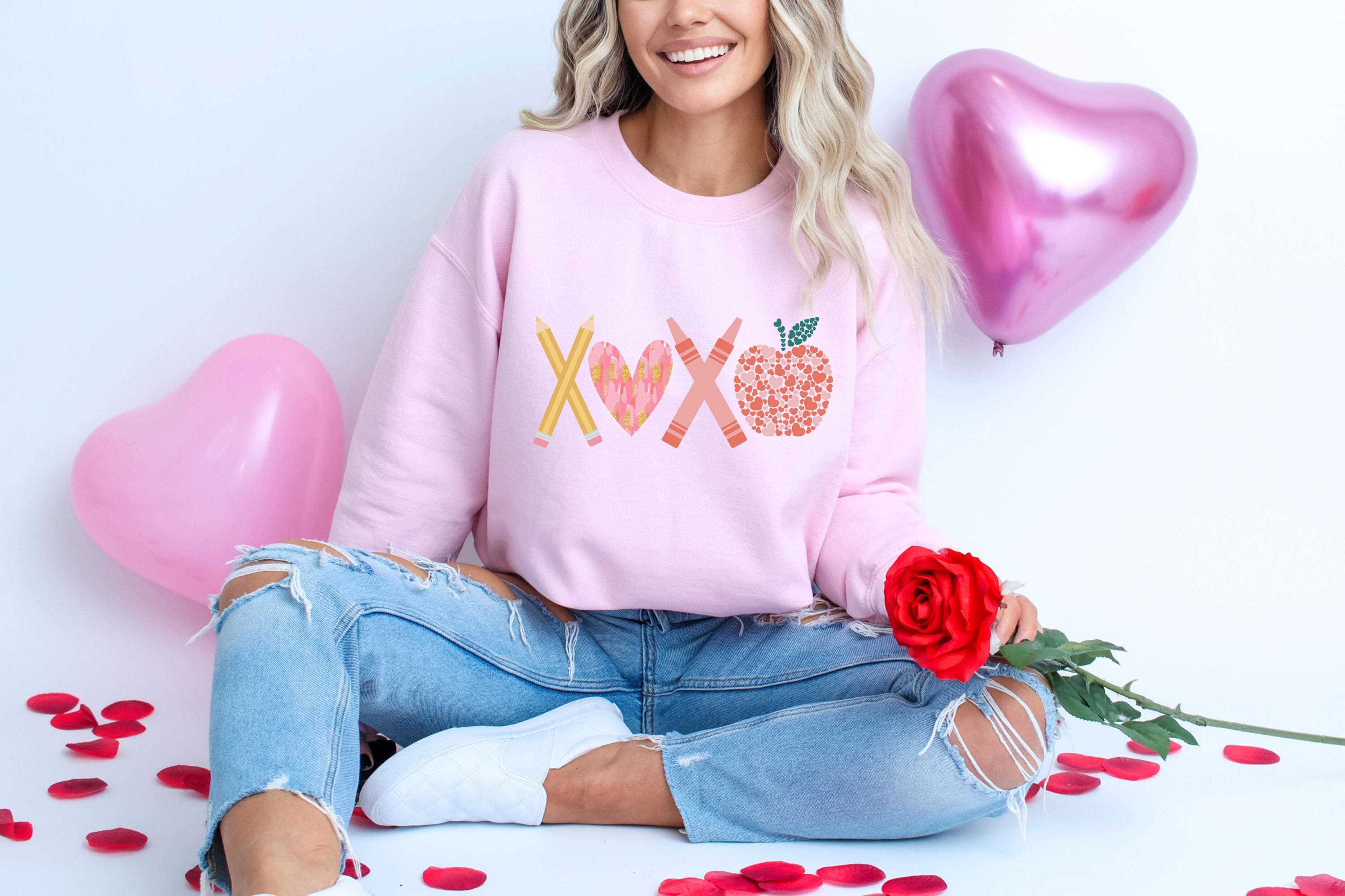Teacher Valentines Day Sweatshirt Gildan 18000, Funny Teacher Gift, Cozy Unisex Love Shirt, Printify Choice Valentine's Outfit