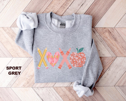 Teacher Valentines Day Sweatshirt Gildan 18000, Funny Teacher Gift, Cozy Unisex Love Shirt, Printify Choice Valentine's Outfit