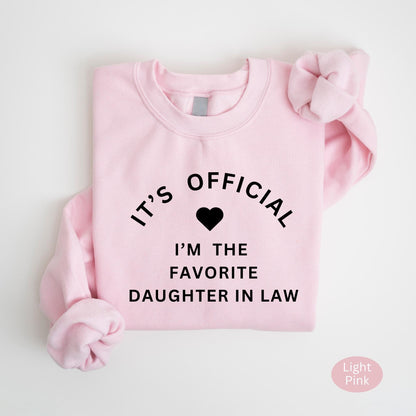 Gildan 18000 Favorite Daughter In Law Hoodie Funny Sweatshirt Gift Printify Choice Crewneck for Women Cozy Unisex Outfit