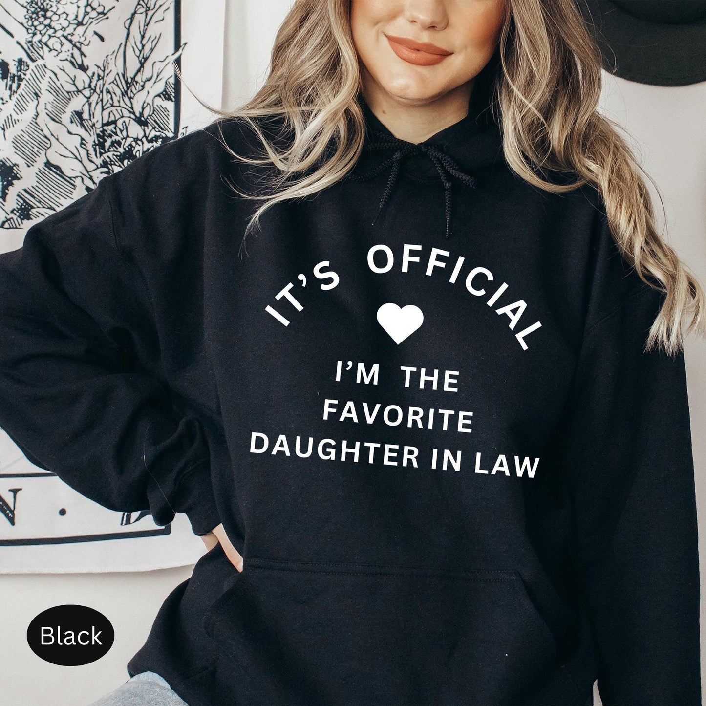 Gildan 18000 Favorite Daughter In Law Hoodie Funny Sweatshirt Gift Printify Choice Crewneck for Women Cozy Unisex Outfit