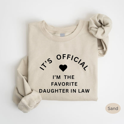 Gildan 18000 Favorite Daughter In Law Hoodie Funny Sweatshirt Gift Printify Choice Crewneck for Women Cozy Unisex Outfit