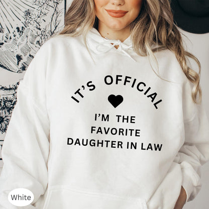 Gildan 18000 Favorite Daughter In Law Hoodie Funny Sweatshirt Gift Printify Choice Crewneck for Women Cozy Unisex Outfit