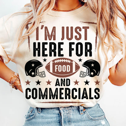 I'm Just Here for the Snacks Football Shirt, Retro Game Day Tee, Funny Halftime Gift, Gildan 5000 Classic Tee, Unisex Cotton, Fall Outfit