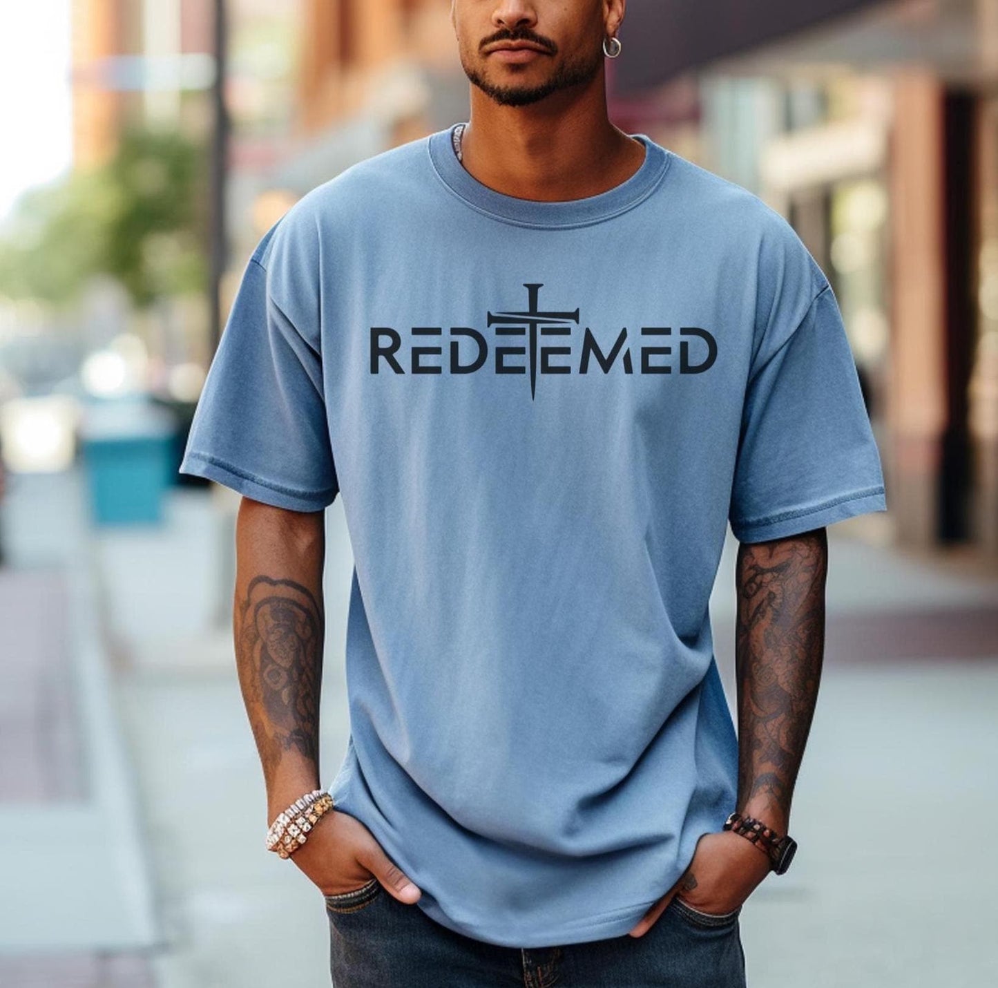 Gildan 5000 Unisex Heavy Cotton Faith Shirt for Men - Redeemed Christian Tee, Perfect Father's Day or Birthday Gift, Trendy Printify Choice