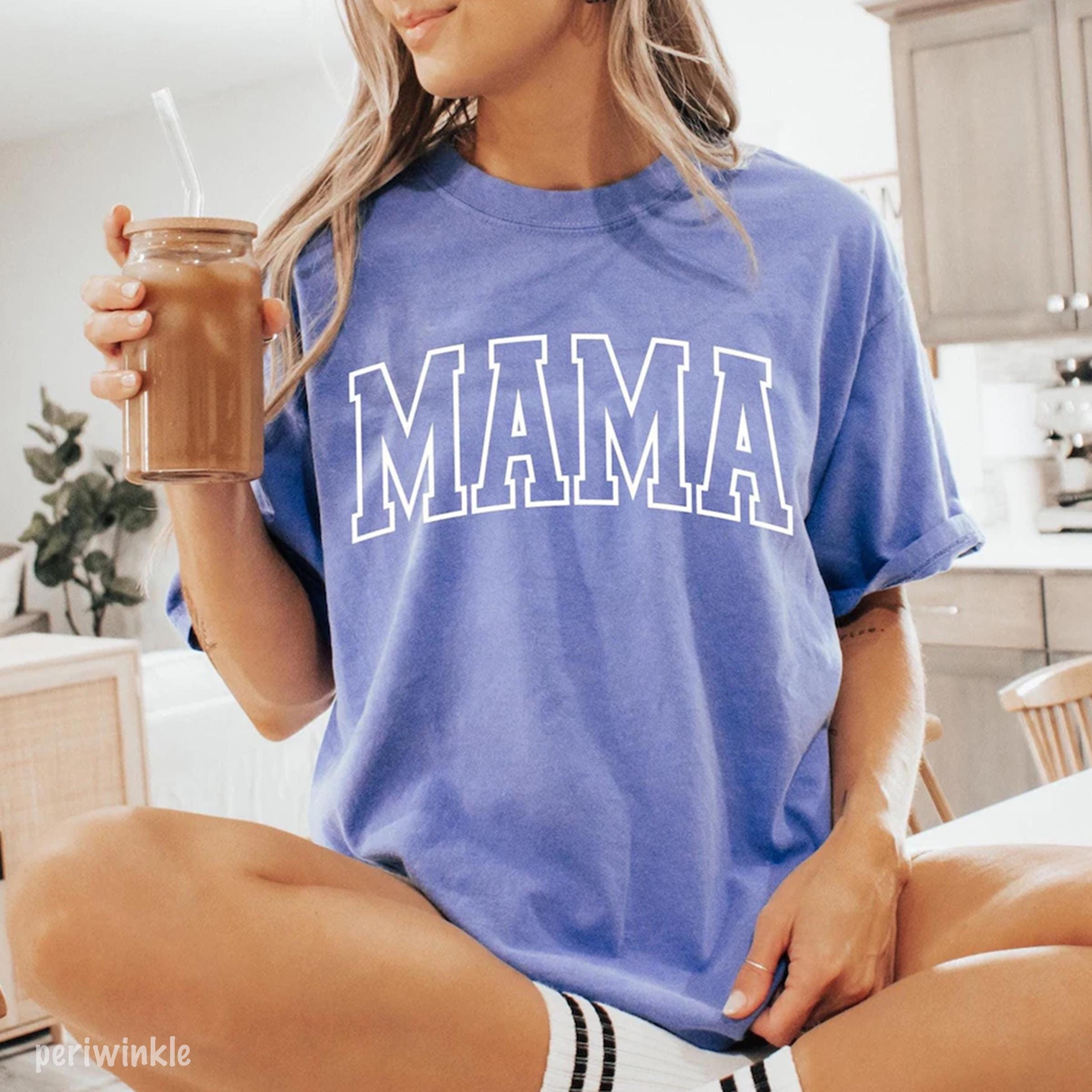 Comfort Colors® 1717 Retro Mama Shirt for Women - Unisex Garment-Dyed T-shirt Gift from Daughter, Perfect for Birthday, Baby Shower, or Christmas