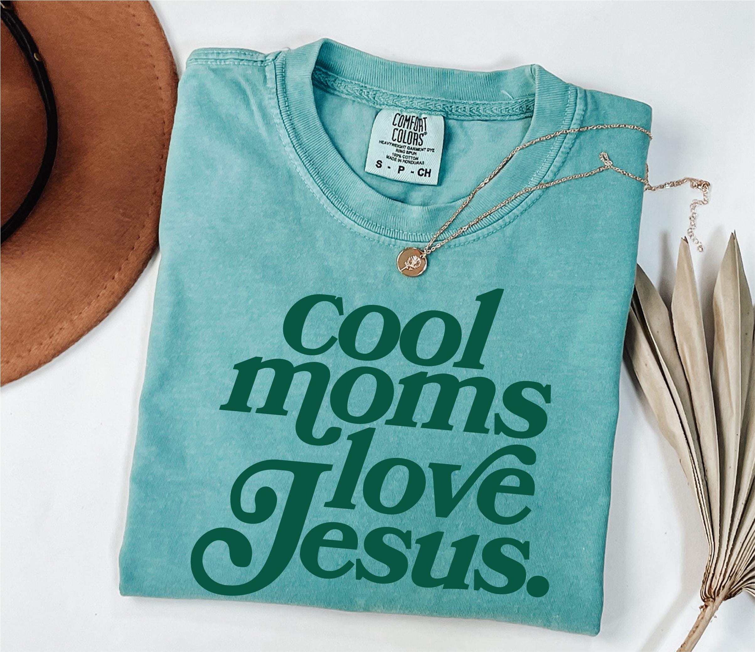 Cool Moms Love Jesus Comfort Colors® 1717 Tee, Unisex Garment-Dyed T-shirt, Faith-Based Gift for Women, SwiftPOD Christian Mom Outfit