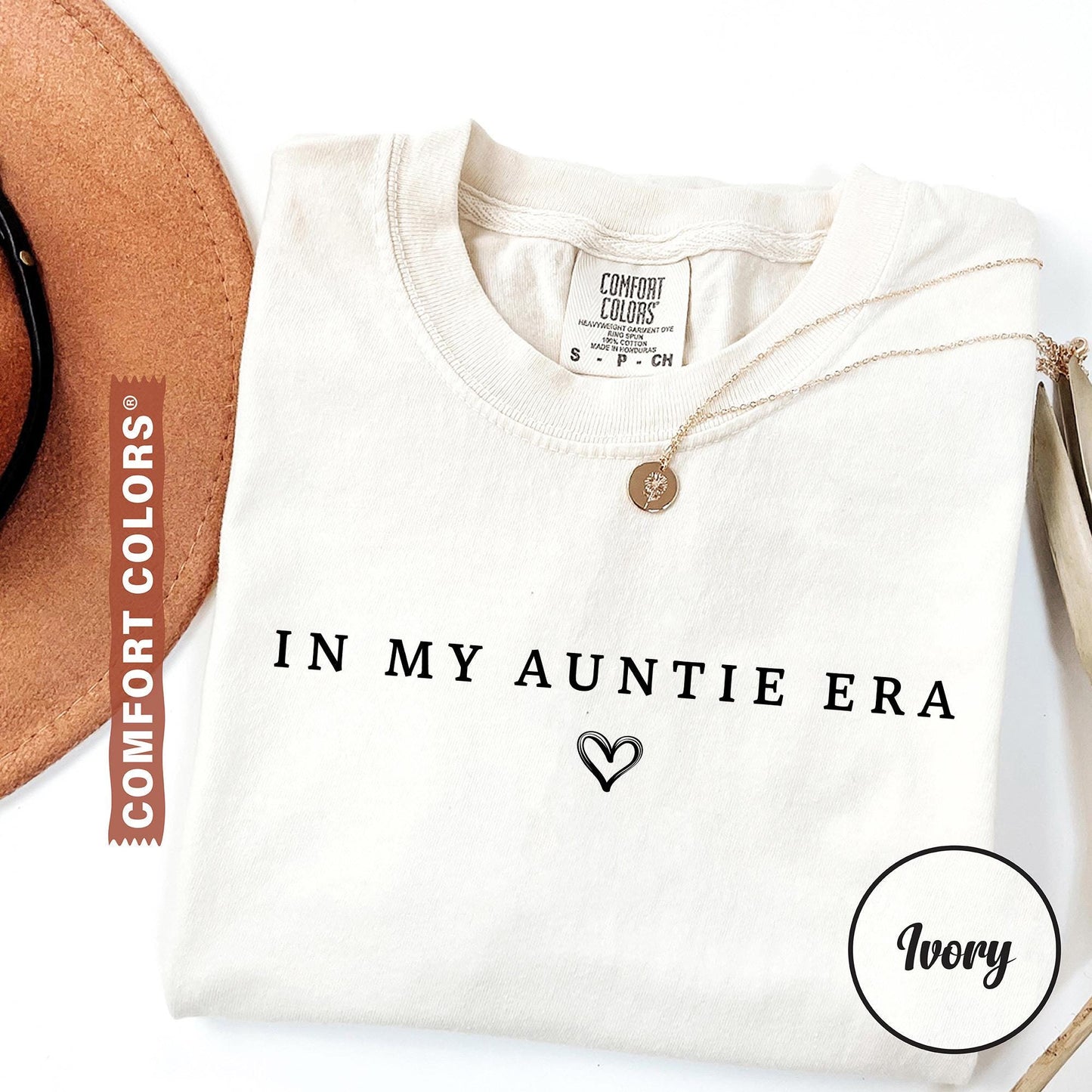 Comfort Colors® 1717 Unisex Garment-Dyed T-shirt, "In My Auntie Era" Shirt, Perfect Gift for Women, Aunt Birthday, SwiftPOD Pregnancy Announcement