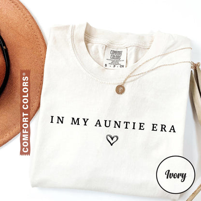 Comfort Colors® 1717 Unisex Garment-Dyed T-shirt, "In My Auntie Era" Shirt, Perfect Gift for Women, Aunt Birthday, SwiftPOD Pregnancy Announcement