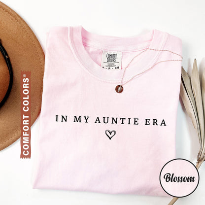 Comfort Colors® 1717 Unisex Garment-Dyed T-shirt, "In My Auntie Era" Shirt, Perfect Gift for Women, Aunt Birthday, SwiftPOD Pregnancy Announcement