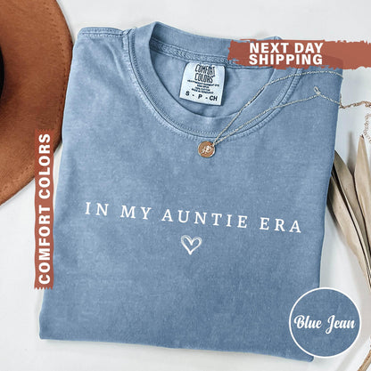 Comfort Colors® 1717 Unisex Garment-Dyed T-shirt, "In My Auntie Era" Shirt, Perfect Gift for Women, Aunt Birthday, SwiftPOD Pregnancy Announcement