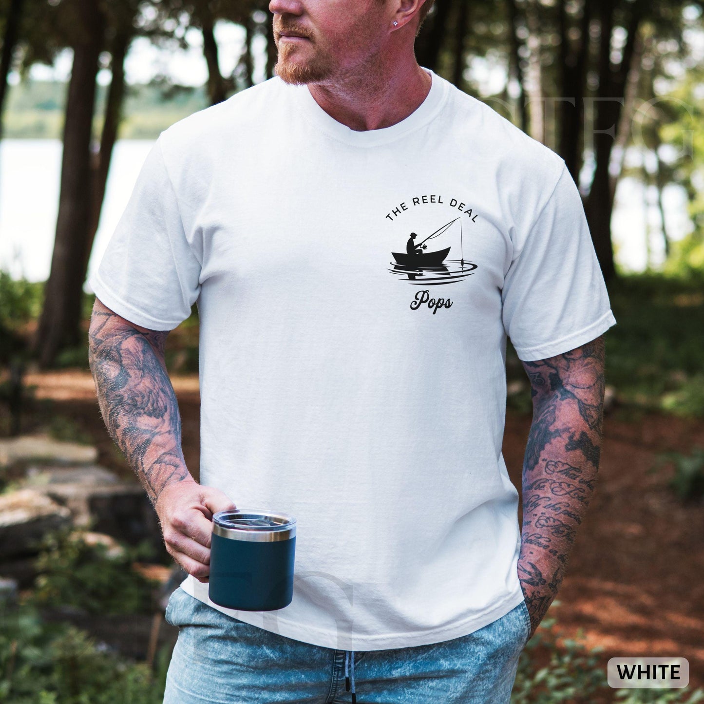 Comfort Colors® 1717 Unisex Garment-Dyed T-shirt Gift for Grandpa Pops Fishing Aesthetic Grandpa Gift Shirt